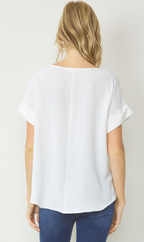 Scoop Neck Top-Off White