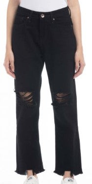 Vickee Chewed Hem Straight Leg