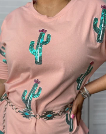 Sequin Cactus Top