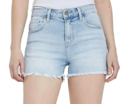 High Rise Fray Hem Shorts