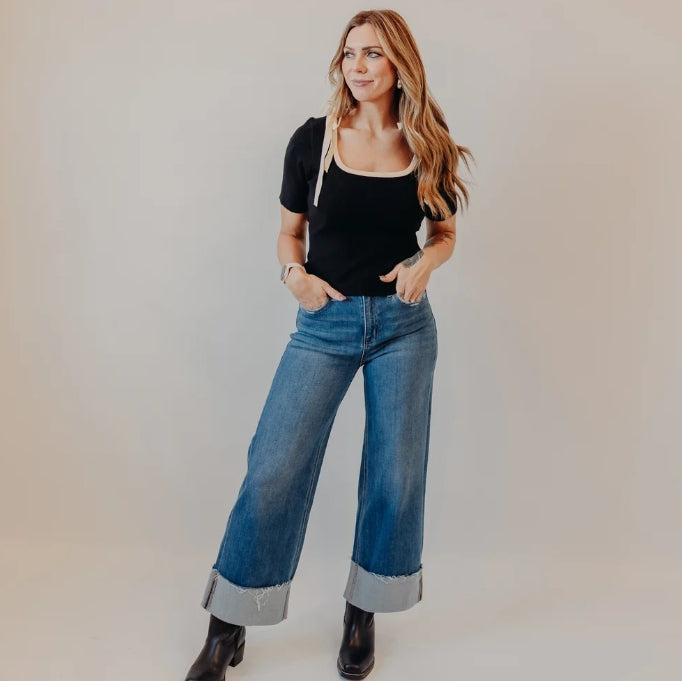 Upstate A Line Cuff Jeans