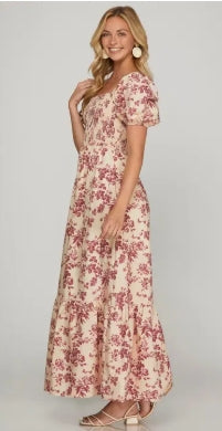 Floral Smocked Maxi Dress