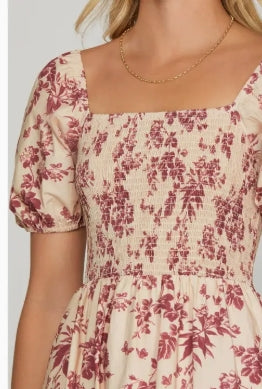 Floral Smocked Maxi Dress