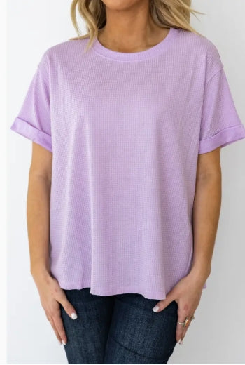 WAFFLE KNIT TOP