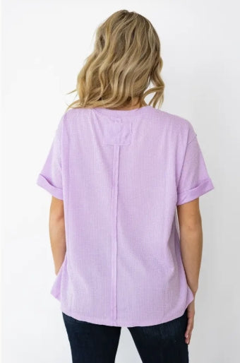 WAFFLE KNIT TOP
