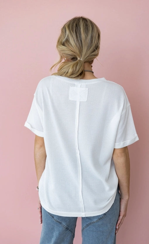 WAFFLE KNIT TOP