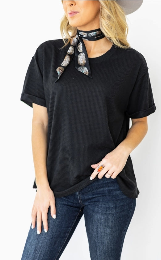 WAFFLE KNIT TOP