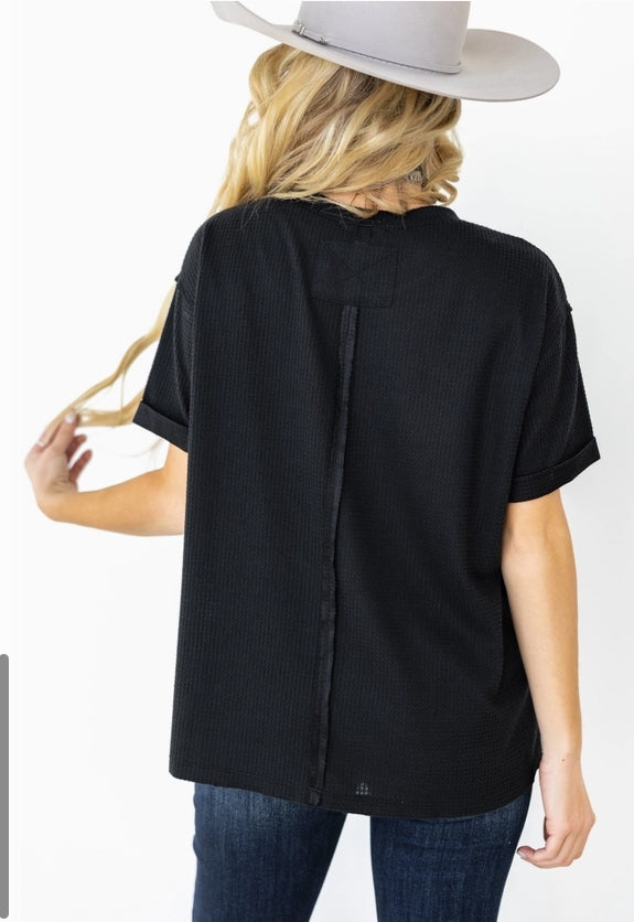 WAFFLE KNIT TOP