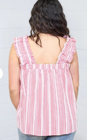 The Sophia Top- Red Gingham
