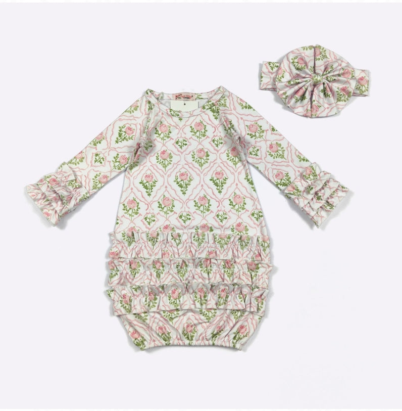 Rose Frame Baby Gown