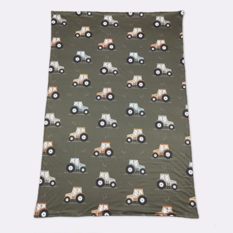Tractor Fields Baby Blanket