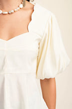 CLASSIC WHITE SCALLOPED NECK