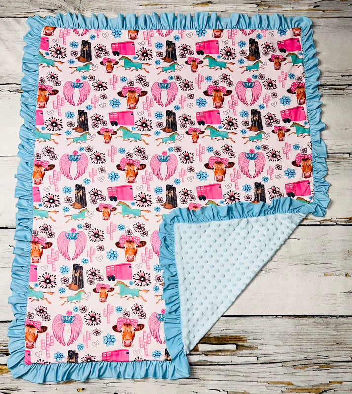 COWGIRL MINKY BABY BLANKET