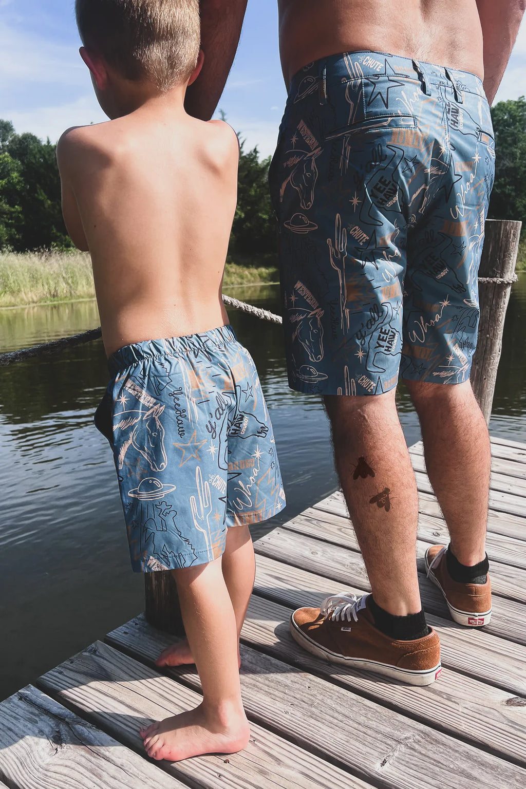 Knarly Cowboys Swim Trunks - Kids