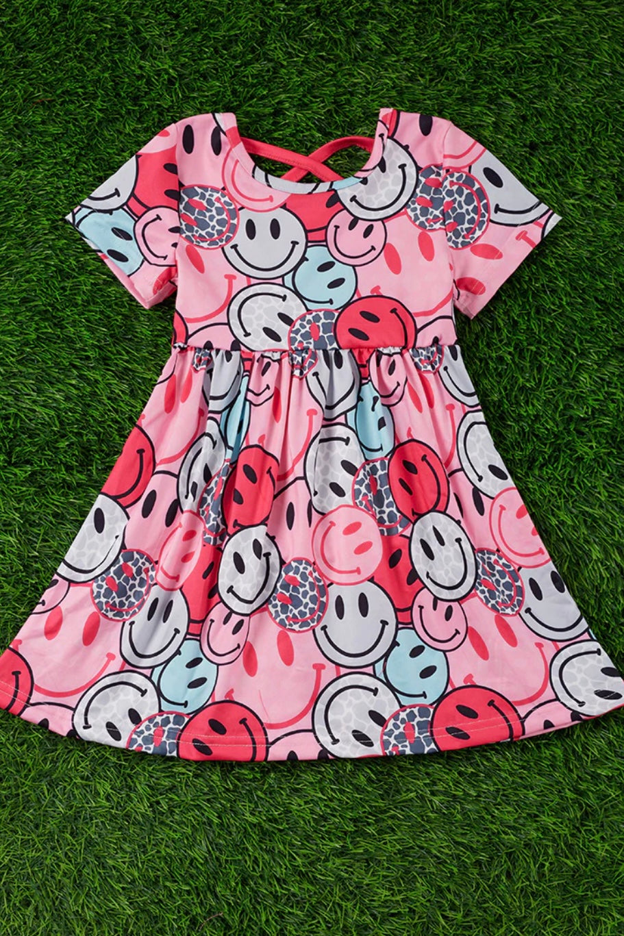 MULTI PRINTED EMOJI DRESS