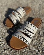 White Studded Sandals