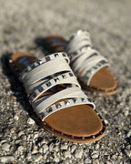 White Studded Sandals