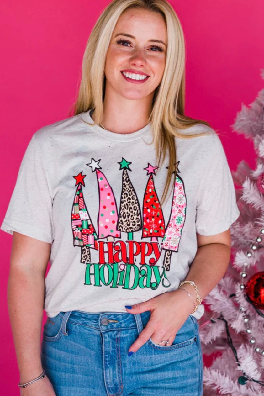 Happy Holidays Christmas Tree Tee (Small)