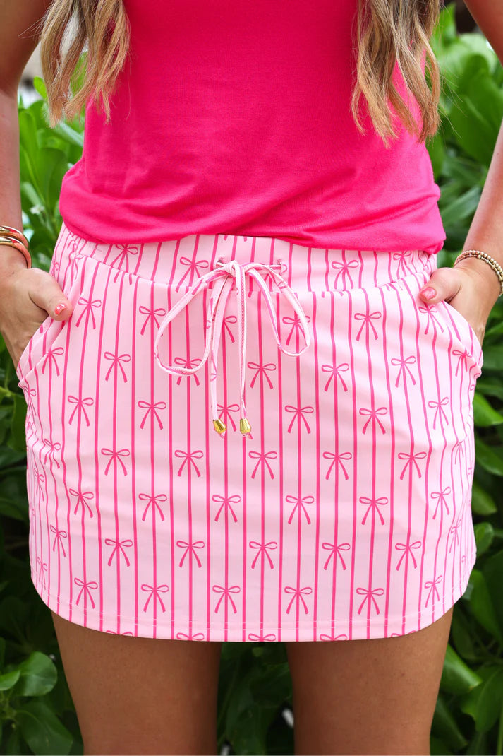 Pink Bow Tennis Skort