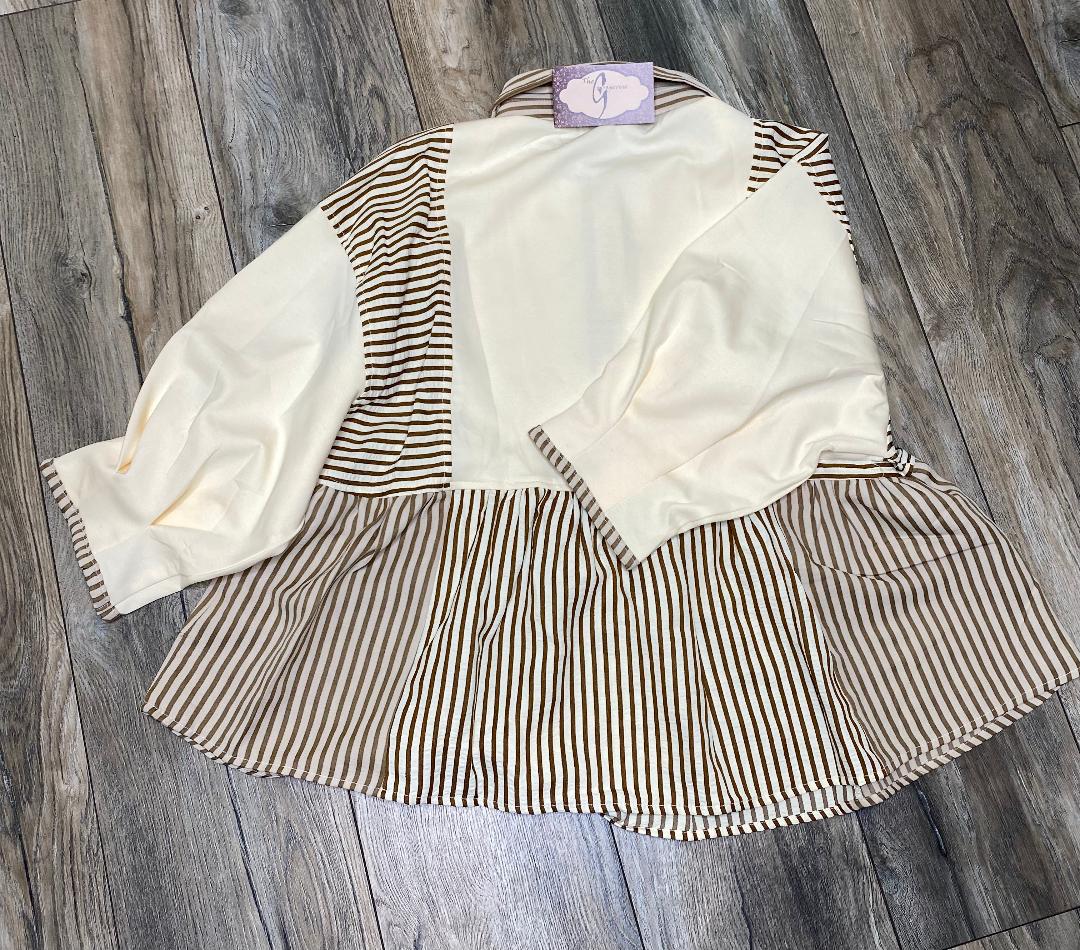 Half Sleeve Mixed Stripe Top