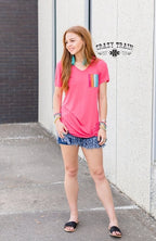 Coral Pocket Knot Top (Medium)