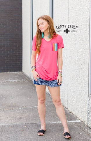 Coral Pocket Knot Top (Medium)