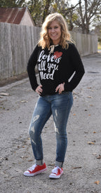 Love Is All You Need Hoodie in Black (Small)