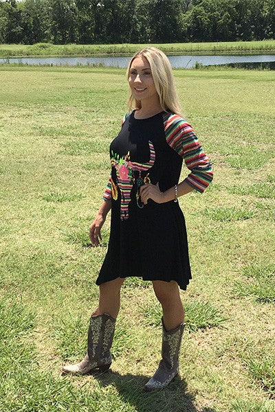 Serape Cow Skull Dress