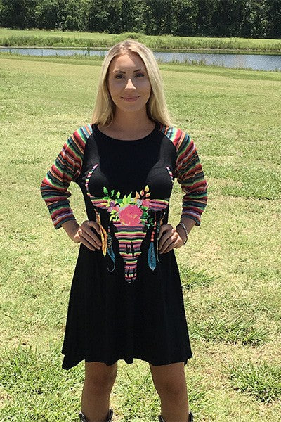 Serape Cow Skull Dress