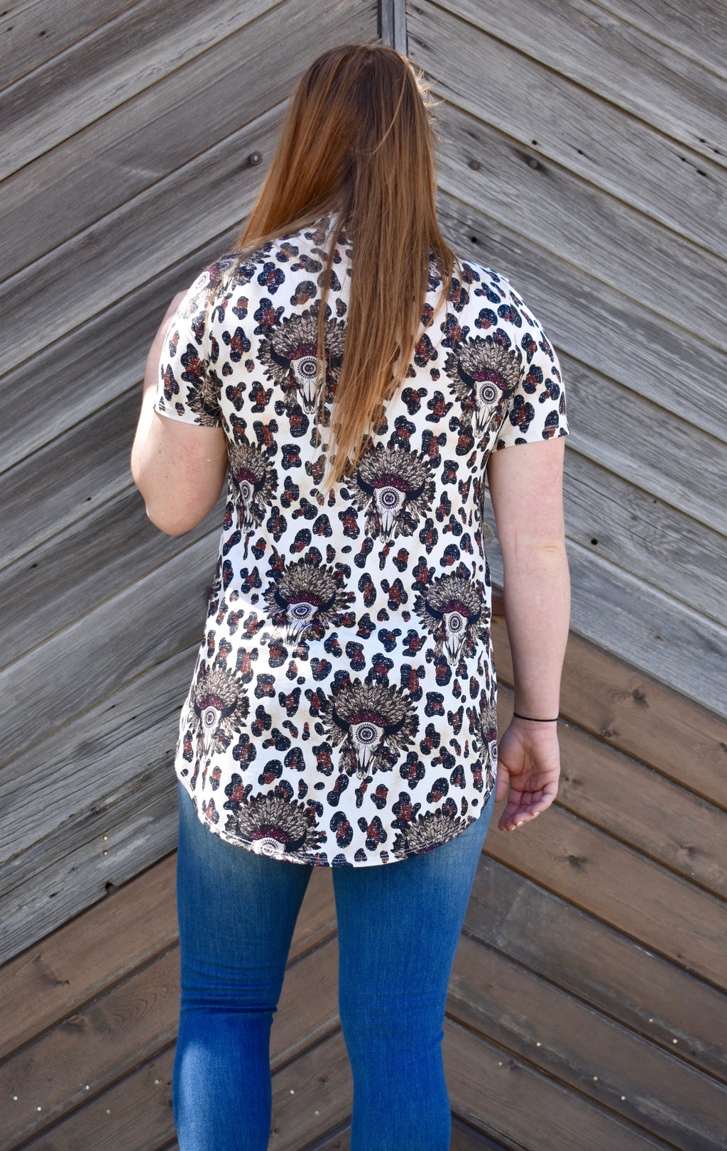 Leopard Indian Steer Head Shirt