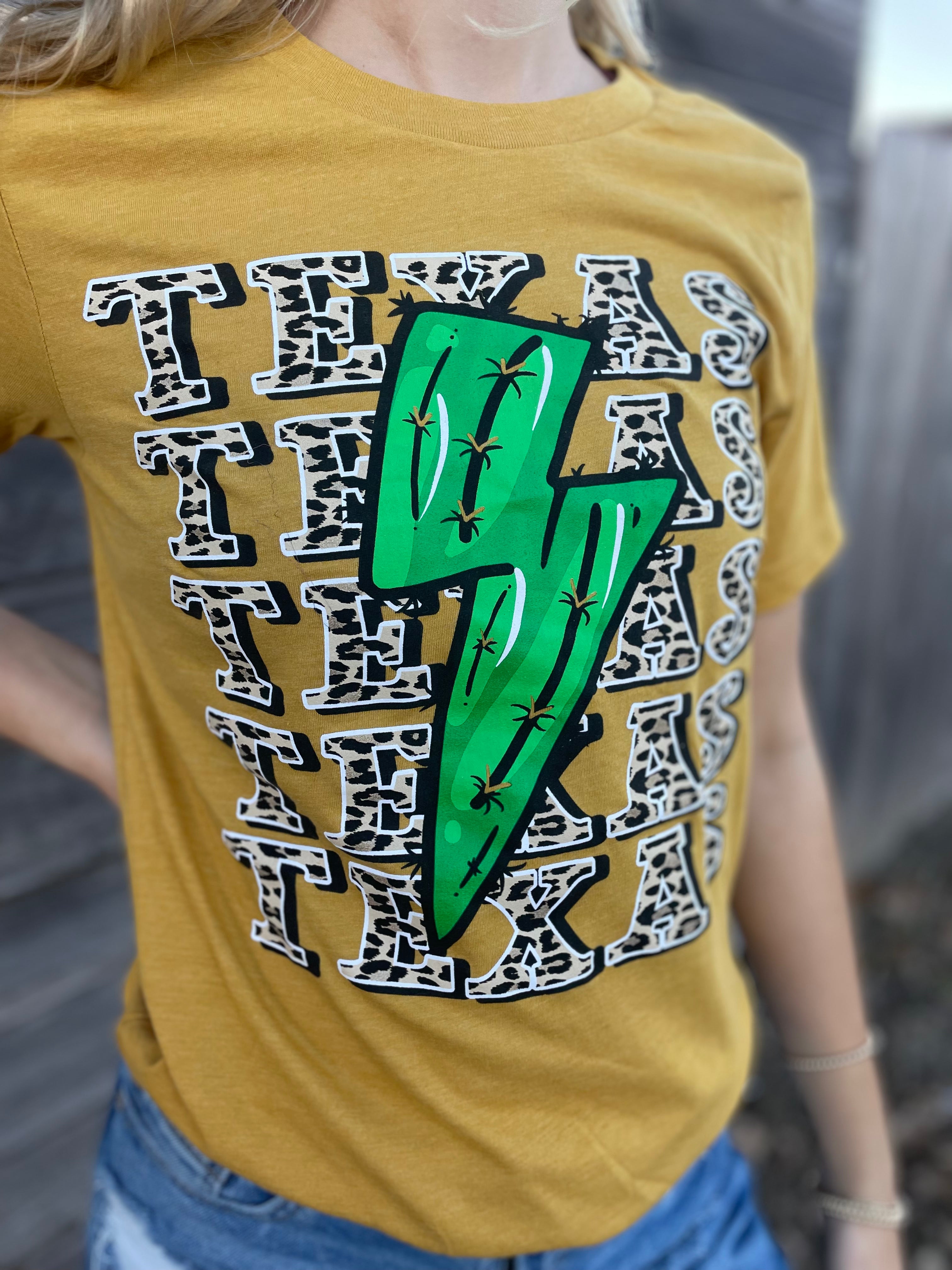 Texas Repeat Cactus Bolt Tee