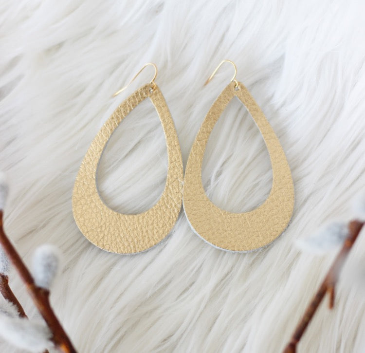 Leathered Psalm Gold Metallic Earrings