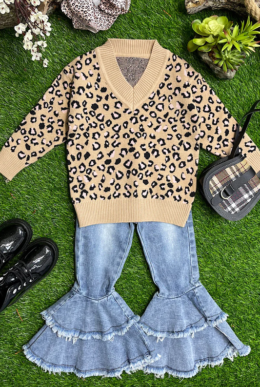 Tan & Pink Cheetah Sweater