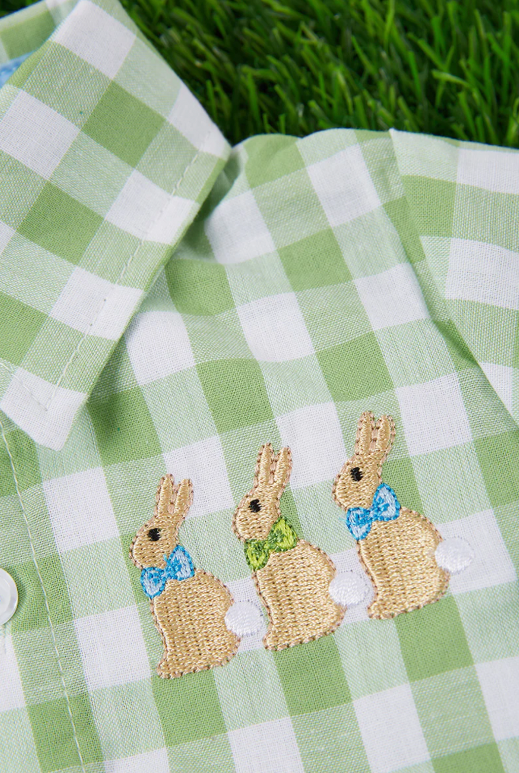 Easter Green Checkered Onesie