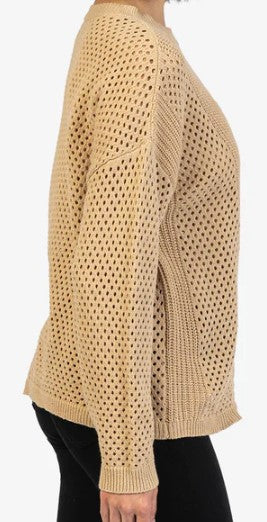 Tinsley Khaki Mesh Pullover