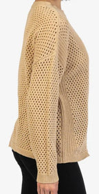Tinsley Khaki Mesh Pullover
