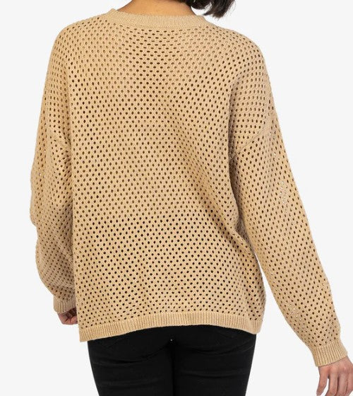 Tinsley Khaki Mesh Pullover
