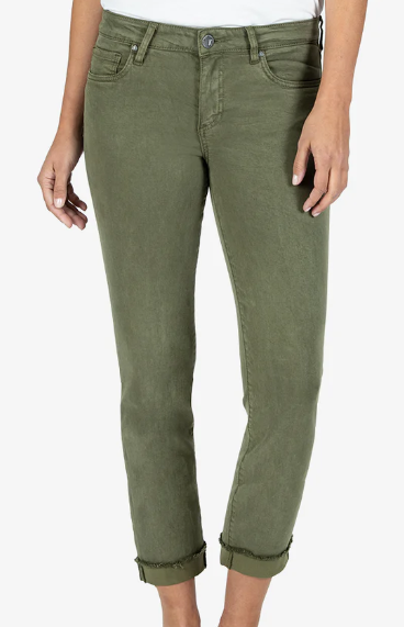 Amy Crop Straight Leg Olive (SIZE 2 & 8) *FINAL SALE*