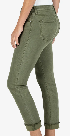 Amy Crop Straight Leg Olive (SIZE 2 & 8) *FINAL SALE*