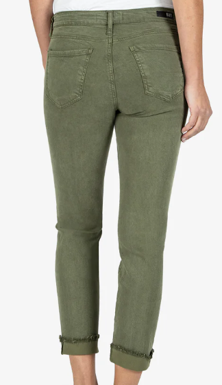 Amy Crop Straight Leg Olive (SIZE 2 & 8) *FINAL SALE*