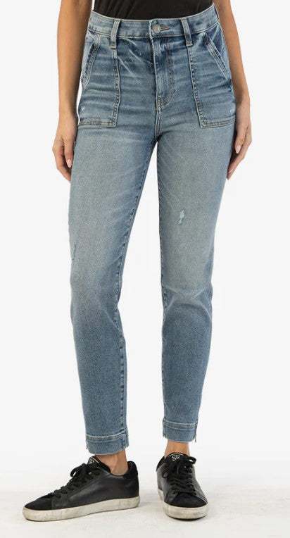 Reese High Rise Ankle Straight (Powerful Wash)