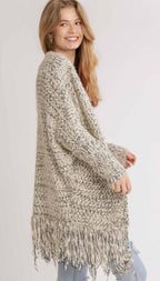 Black/White Fringe Cardigan