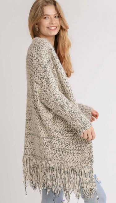 Black/White Fringe Cardigan