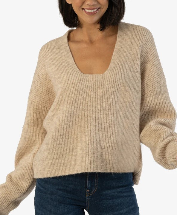 Beeba Rip Scoop Neck Sweater