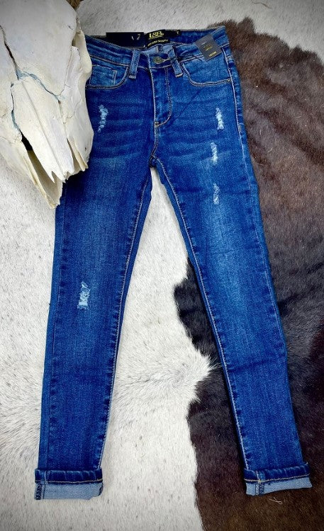 Girls Mid Rise Skinny Jeans