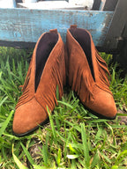 Leather Fringe Booties by L&B