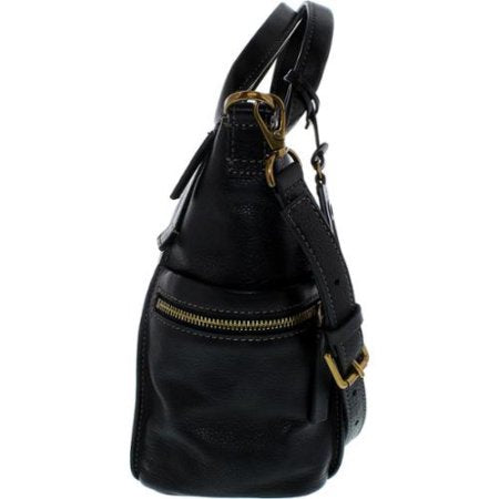 Fossil Women's Emerson Leather Satchel Purse Handbag, Brown (Model