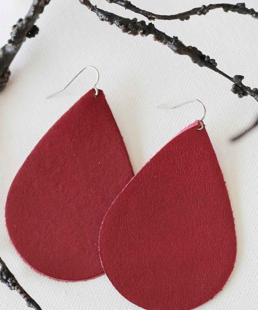 Leathered Psalm Leather Berry Earrings