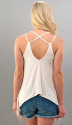 Shark Bite Spaghetti Strap Swing Top