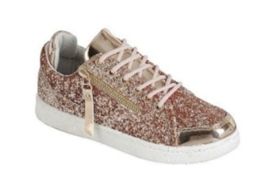 Ultra Glittery Low Top Sneakers Rose Gold